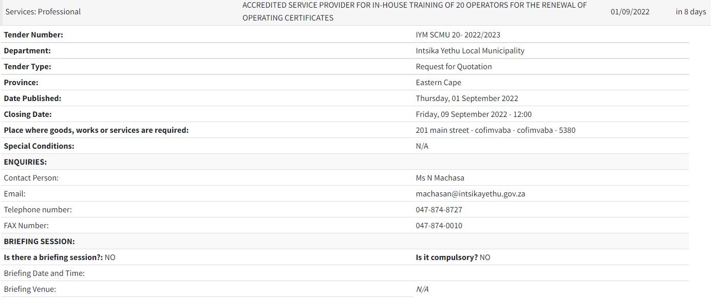 In House Training Of 20 Operators For Renewal Of Operating Certificates   57f7cdb938494de92e0e8a87a96f5948 