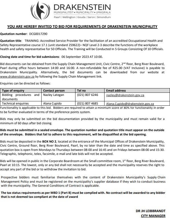 Provision For Facilitation Of Accredited Occupational Health & Safety