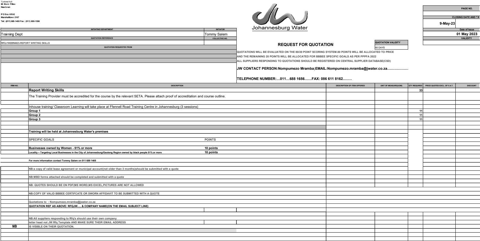 provision-of-report-writing-skills-training